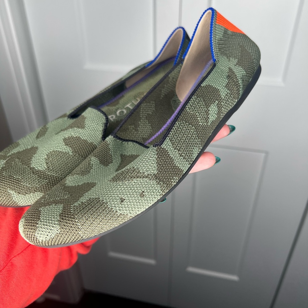 Rothy's Green Camo The Loafer Flat Shoe Women's Size 7 - Picture 3 of 6
